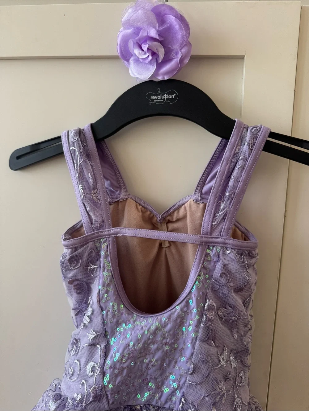 Weissman Lavender Tulle Dance Costume with Silver Glitter